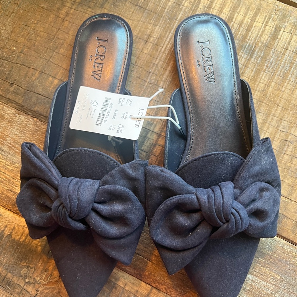 NWT J.crew factory Navy Bow Flats